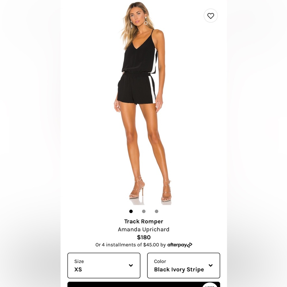 Amanda Uprichard “Track Romper.” Size XS